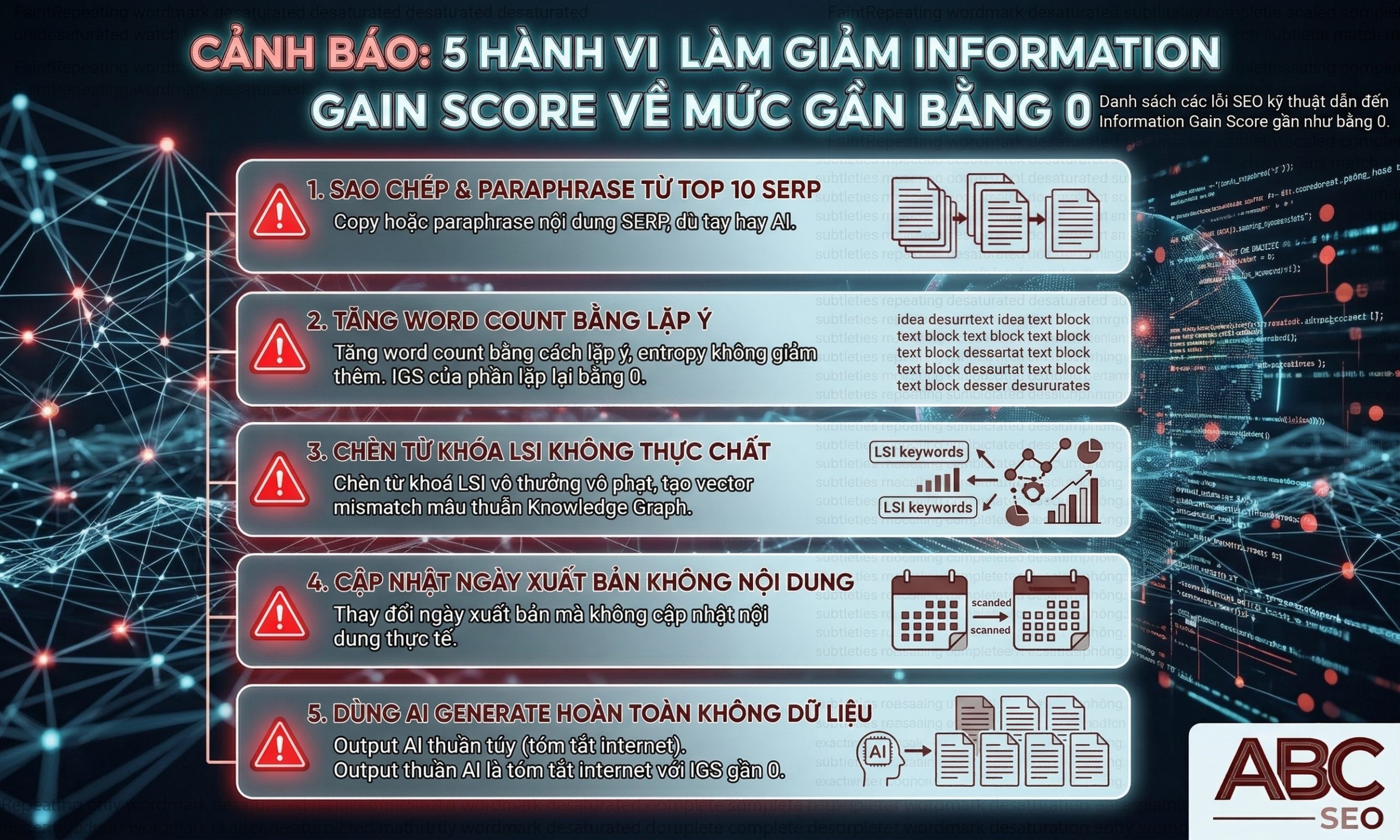 5 hành vi giết chết IGS của bài viết content SEO và cách Google phát hiện qua vector distance
