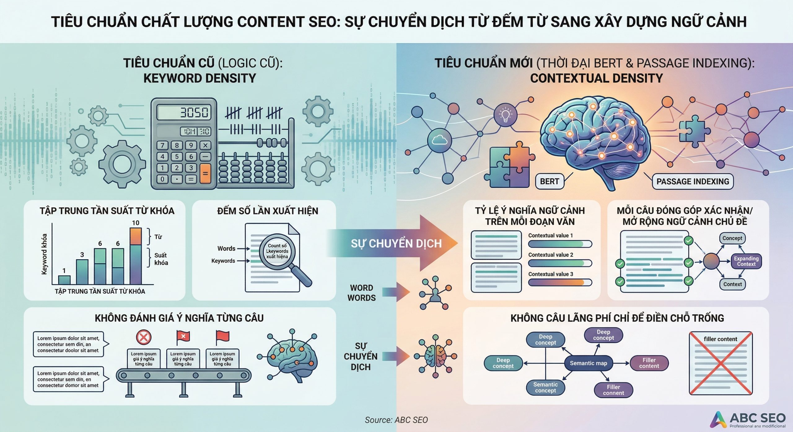 So sánh Contextual Density và Keyword Density: tiêu chuẩn chất lượng viết content SEO hiện đại