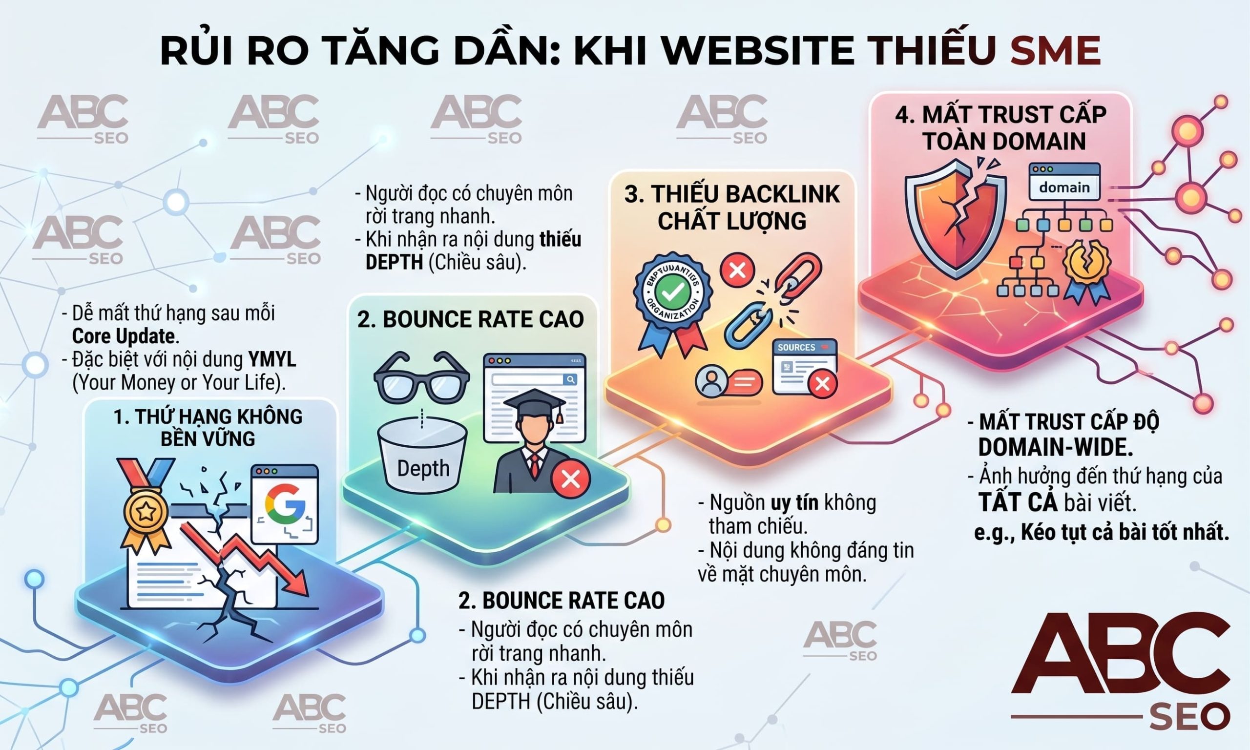 4 rủi ro tăng dần khi website không có SME trong quy trình content SEO