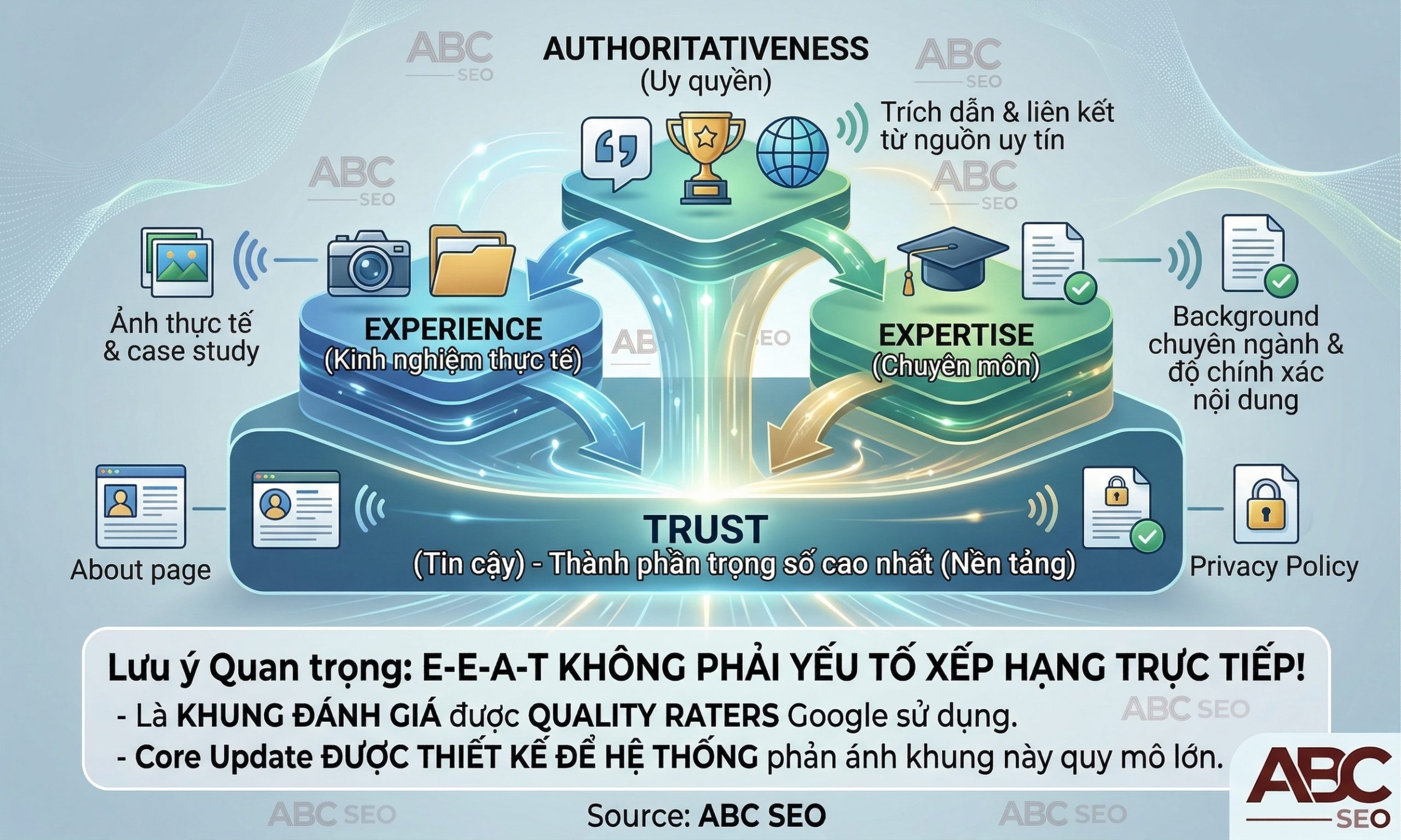 E-E-A-T framework Google: 4 thành phần Experience Expertise Authoritativeness Trust và tầm quan trọng của Trust