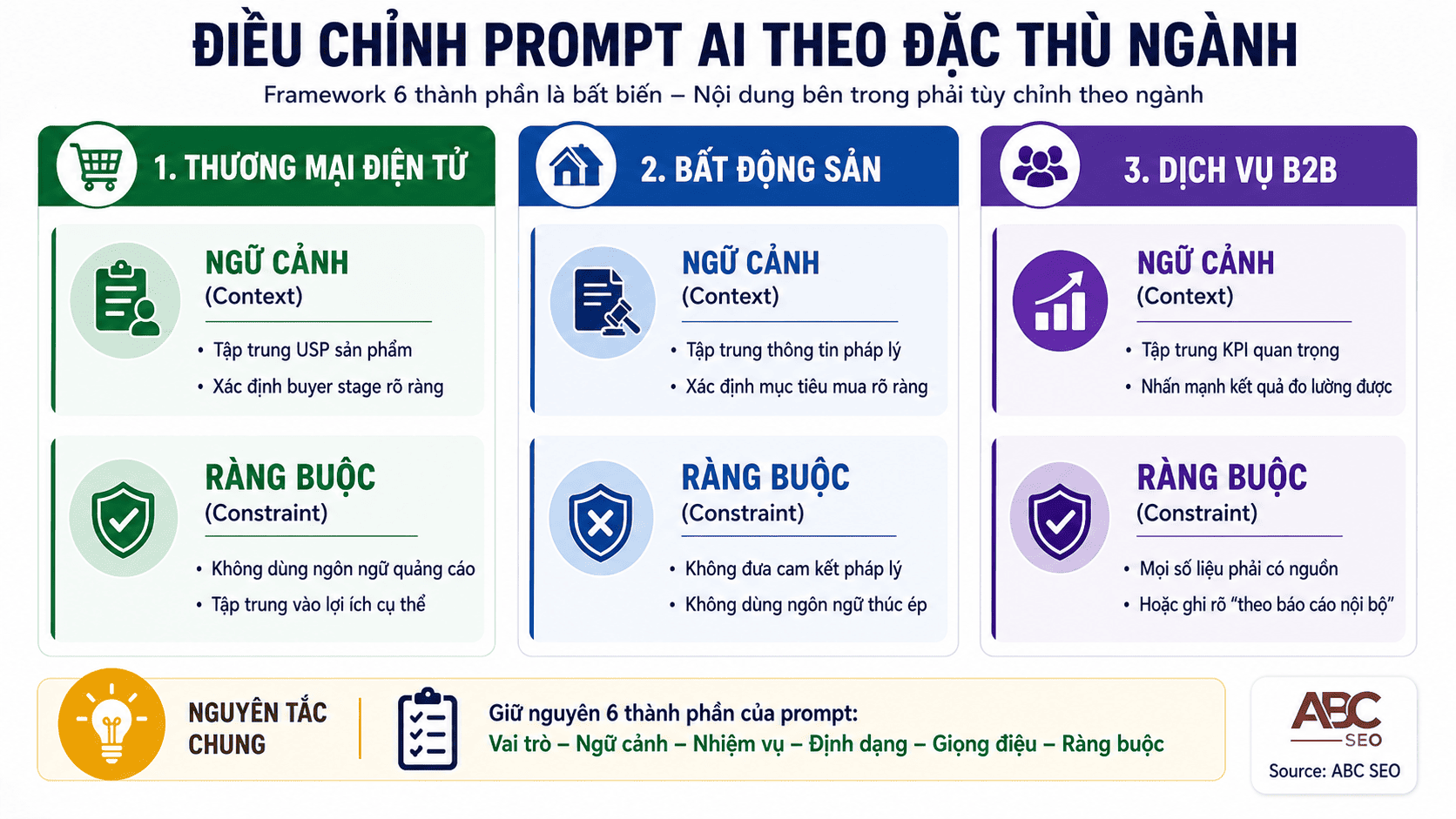 So sánh prompt AI viết content SEO 3 ngành Việt Nam: thương mại điện tử, bất động sản, B2B