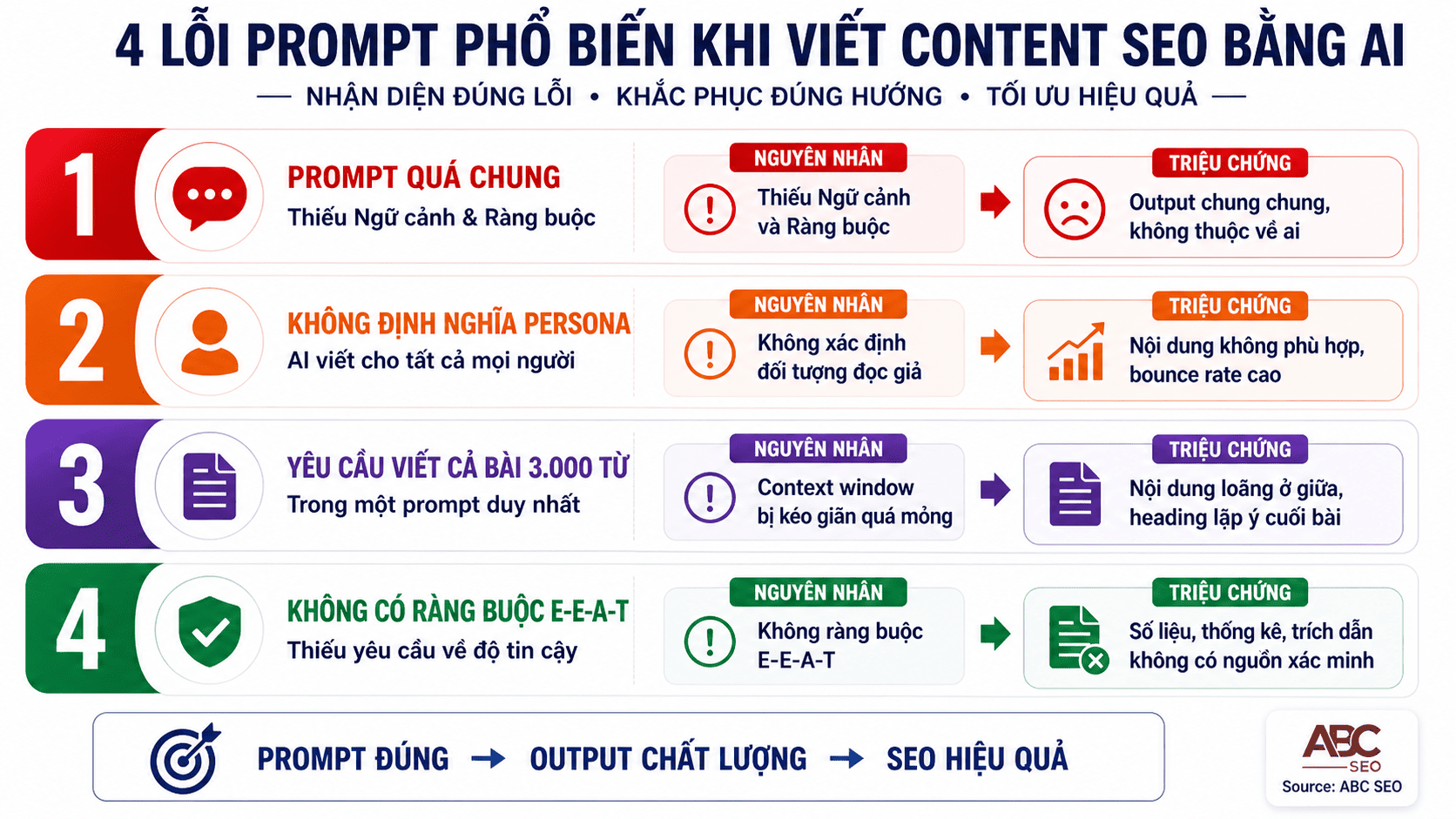 4 lỗi prompt phổ biến khiến content SEO không rank và cách sửa nhanh