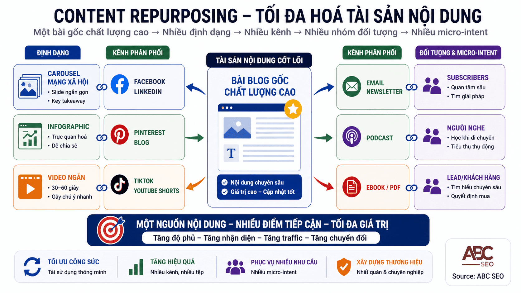 Content repurposing là gì – chuyển đổi bài blog thành nhiều định dạng SEO 2026