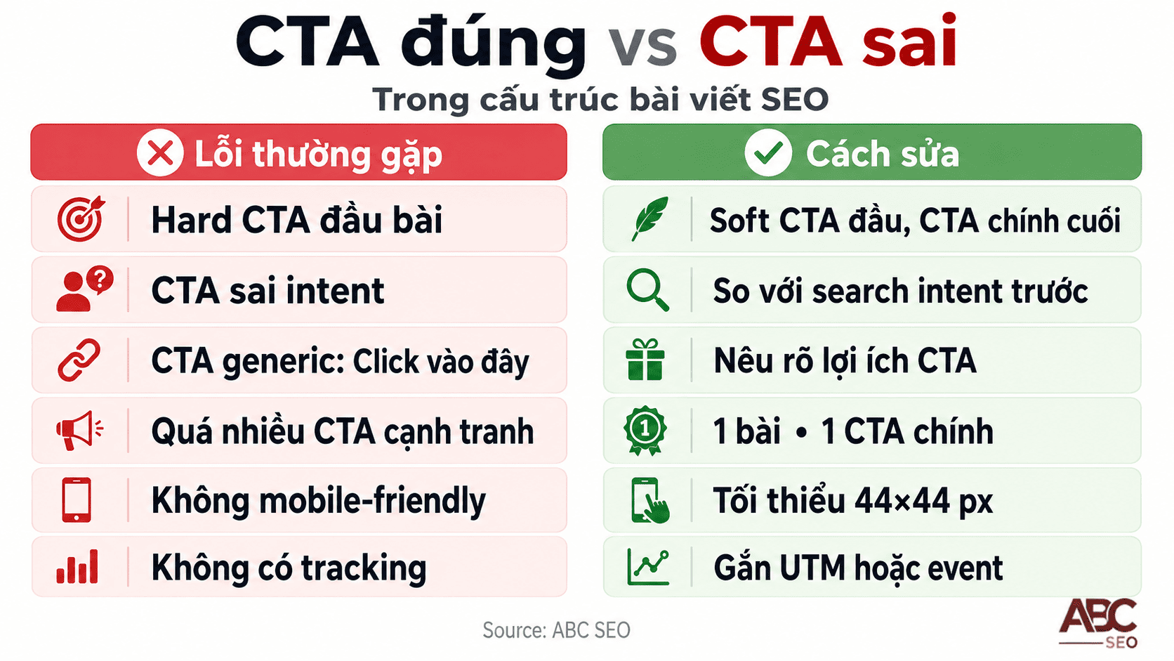6 lỗi CTA phổ biến trong content SEO với cách khắc phục tương ứng